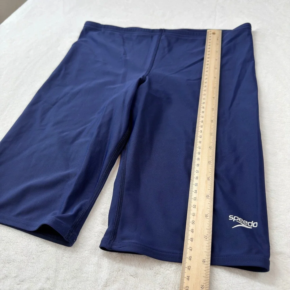 Speedo Jammer Swim Shorts Mens 34 Navy Blue Good Athletic‎ Compression Training